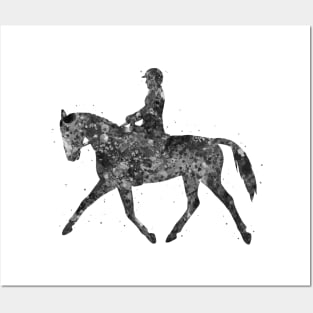 Equestrian black and white Posters and Art